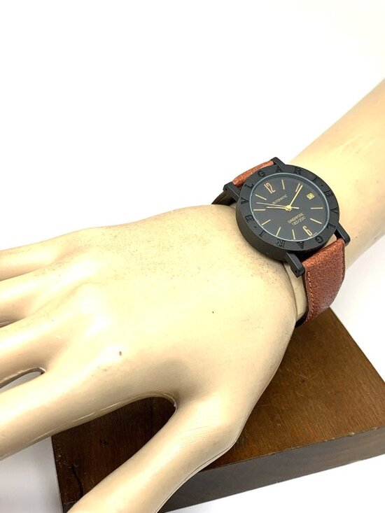 Bvlgari Black Lacquered Diamond Dial Ladies Bvlgari Watch Limited Edition Singapore Swiss Automatic Black Dial Leather 34mm